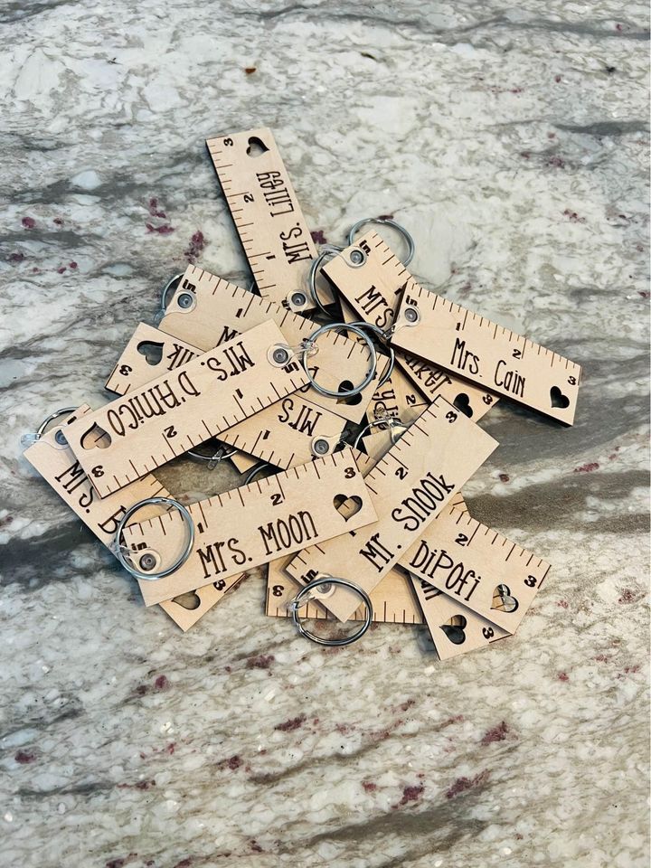Personalized Teacher Ruler Keychain