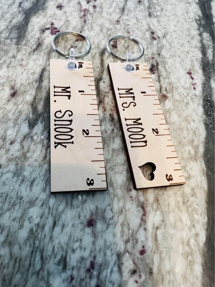 Personalized Teacher Ruler Keychain