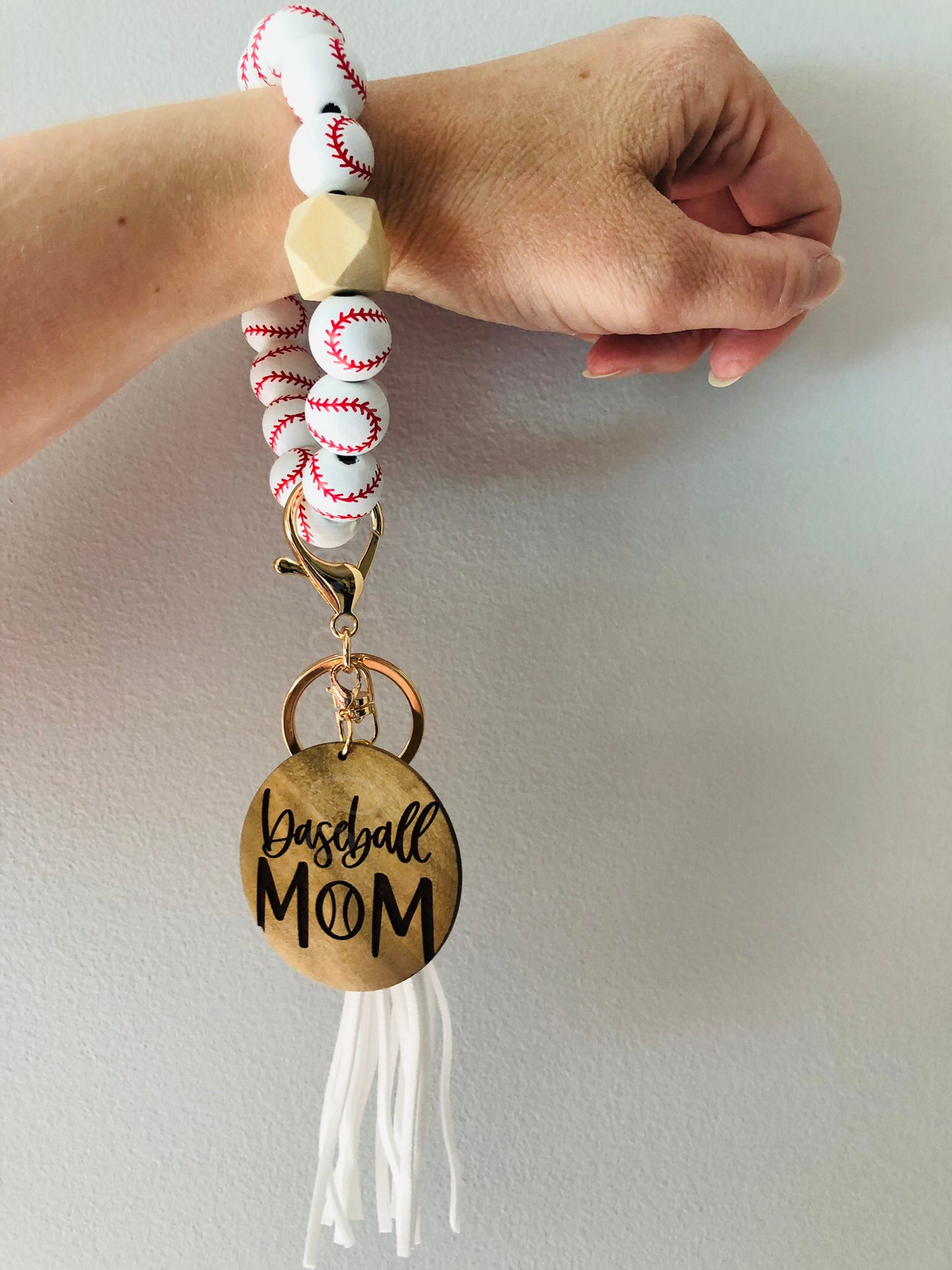 Baseball Wristlet with Baseball Mom Disc