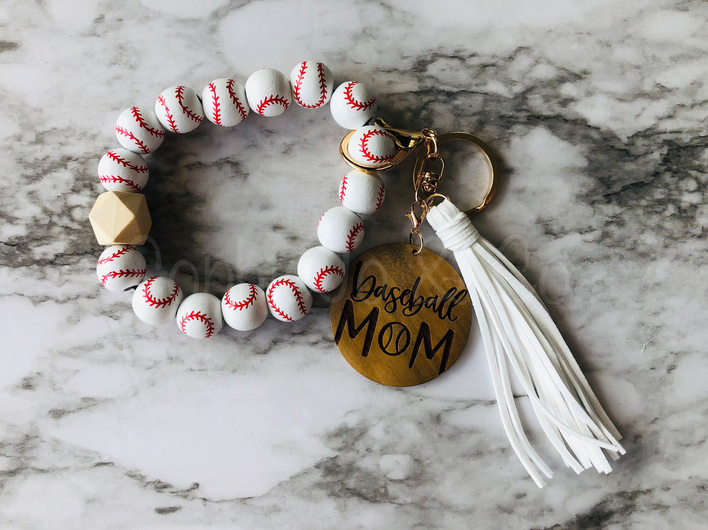 Baseball Wristlet with Baseball Mom Disc
