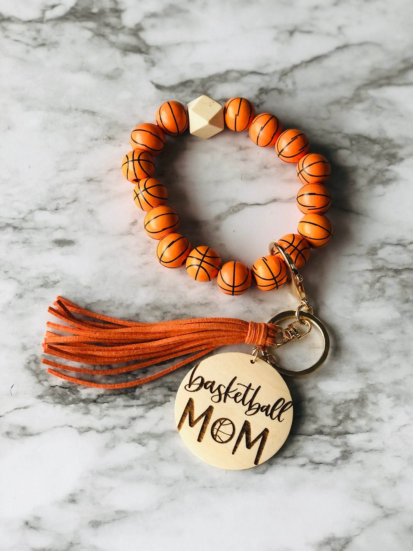 Basketball Wristlet with Basketball Mom Disc