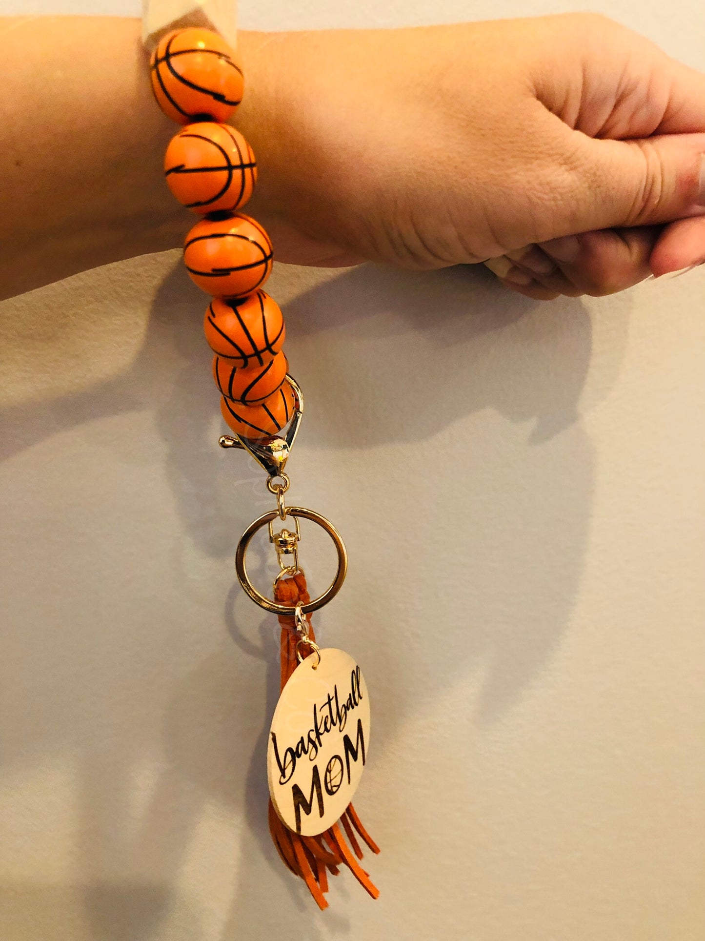 Basketball Wristlet with Basketball Mom Disc