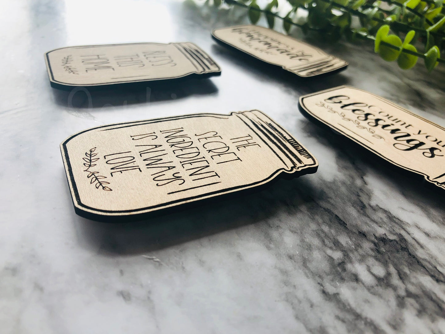 Farmhouse Mason Jar Fridge Magnets