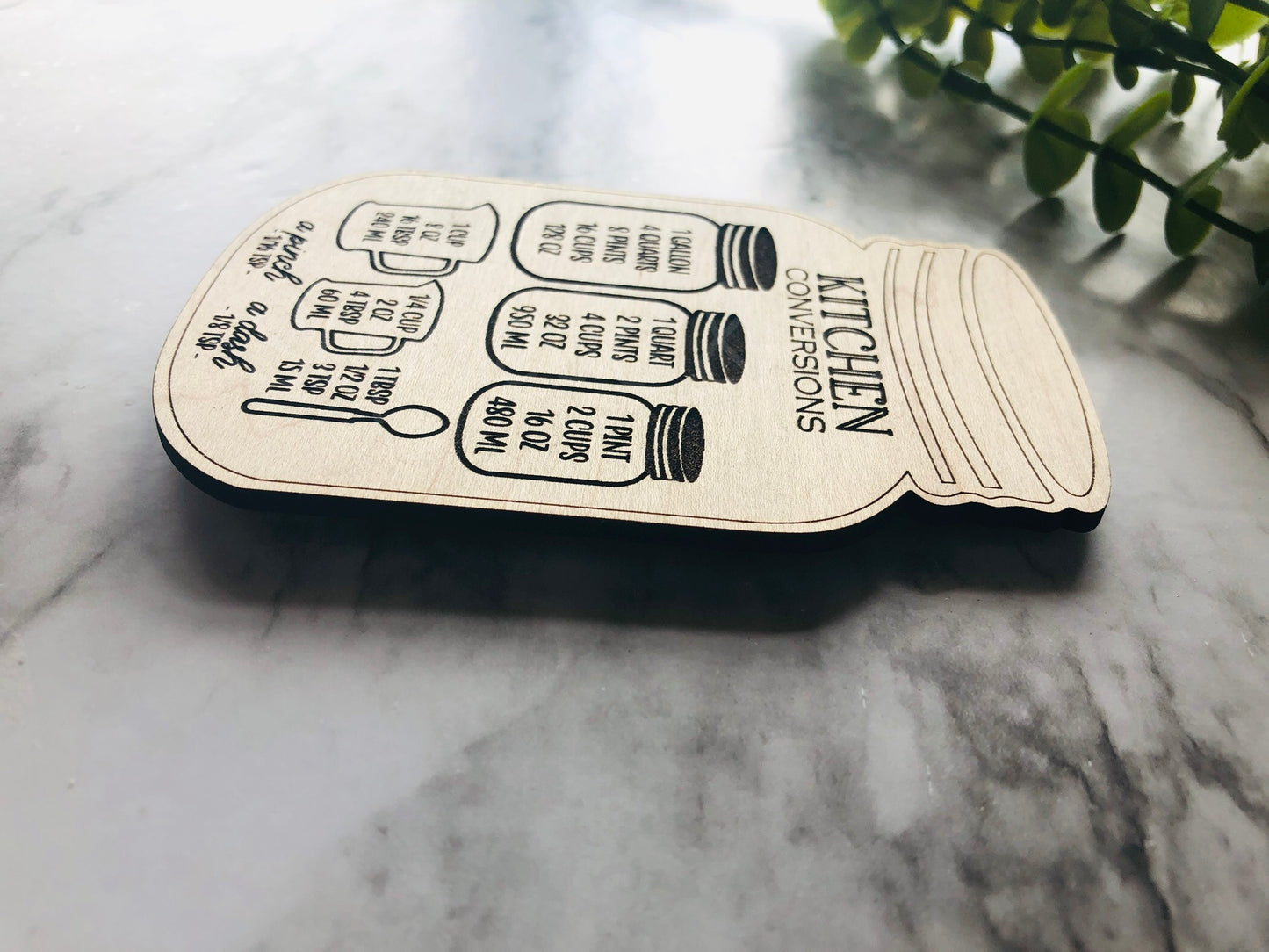 Kitchen Conversion Mason Jar Magnet