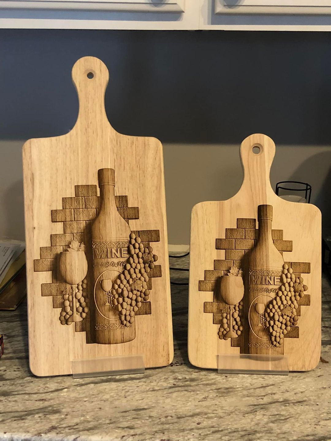 3D Illusion Wine Bottle Cutting Board