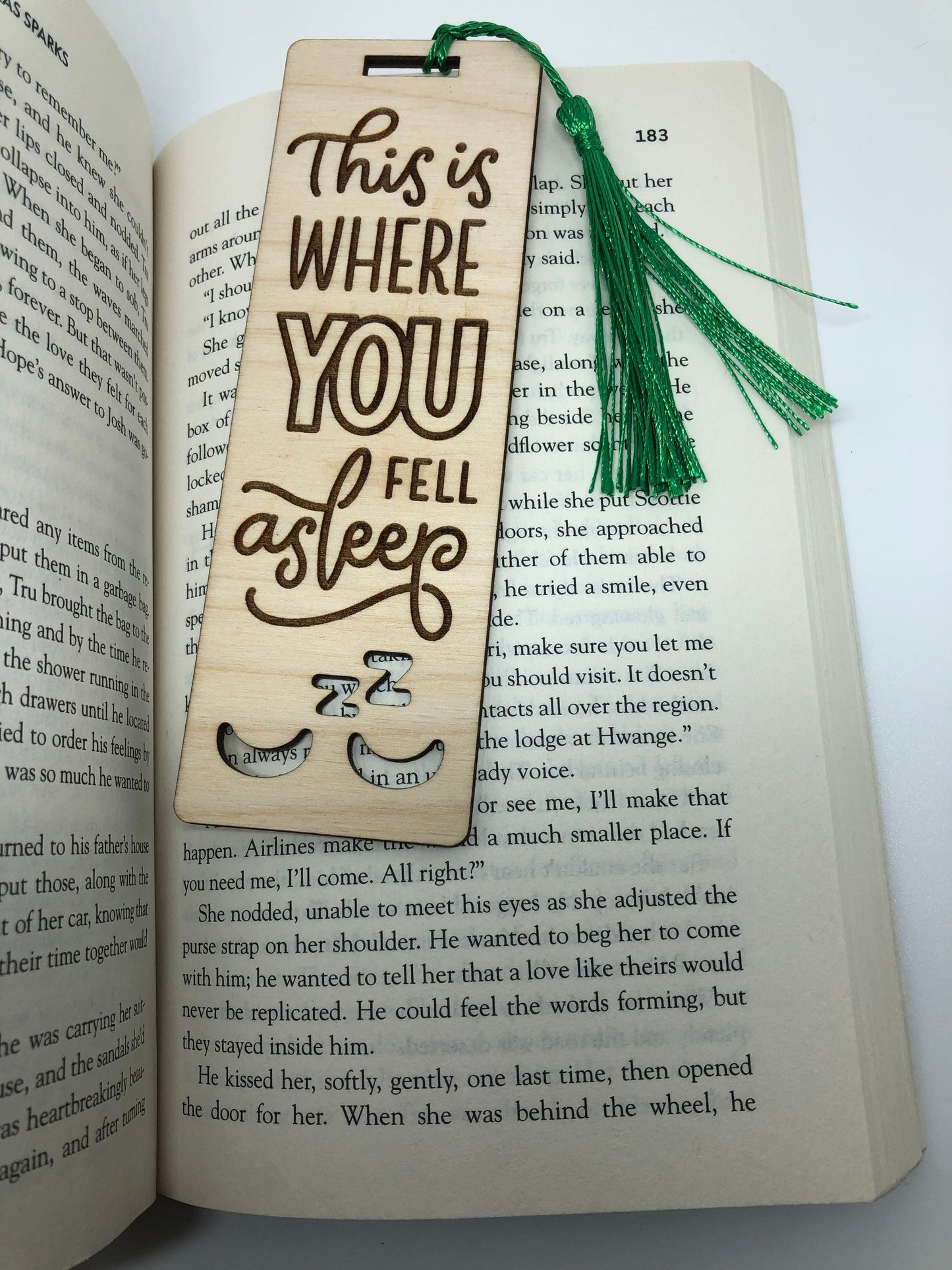 This is where you fell asleep Engraved Wooden Bookmark