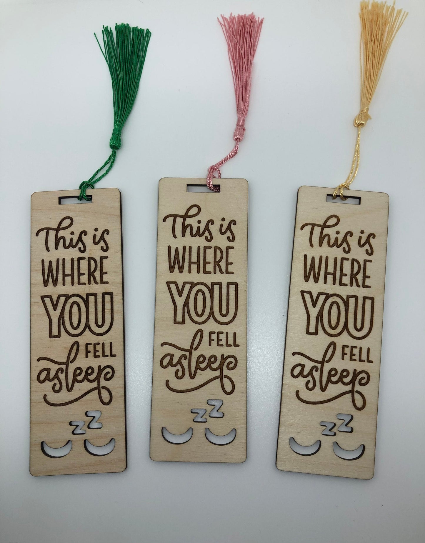This is where you fell asleep Engraved Wooden Bookmark