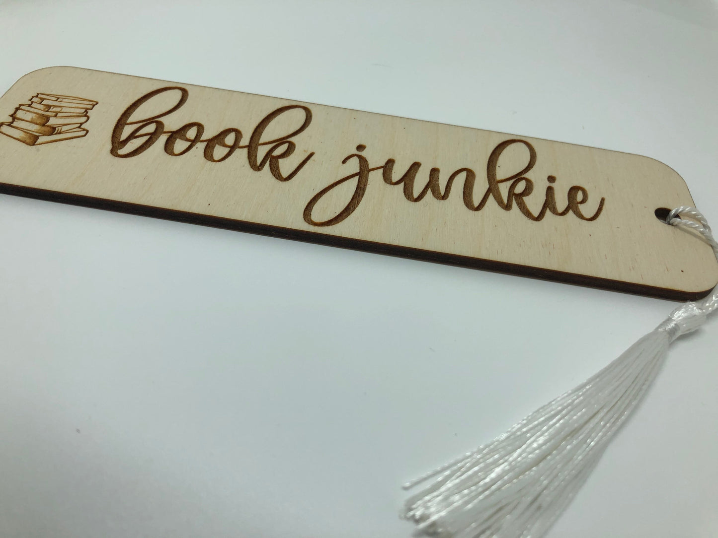 Book Junkie Engraved Wooden Bookmark