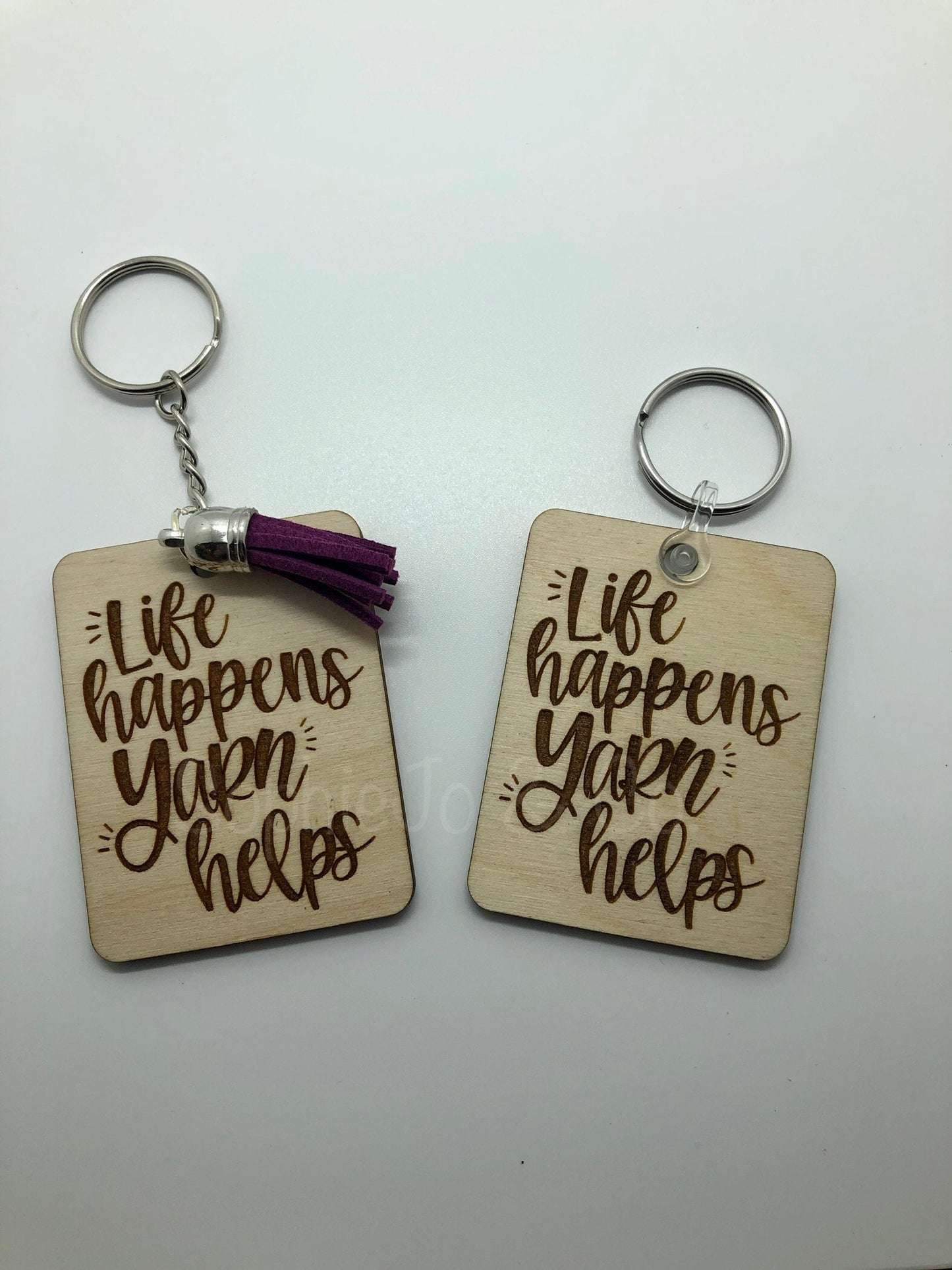 Life Happens Yarn Helps Keychain
