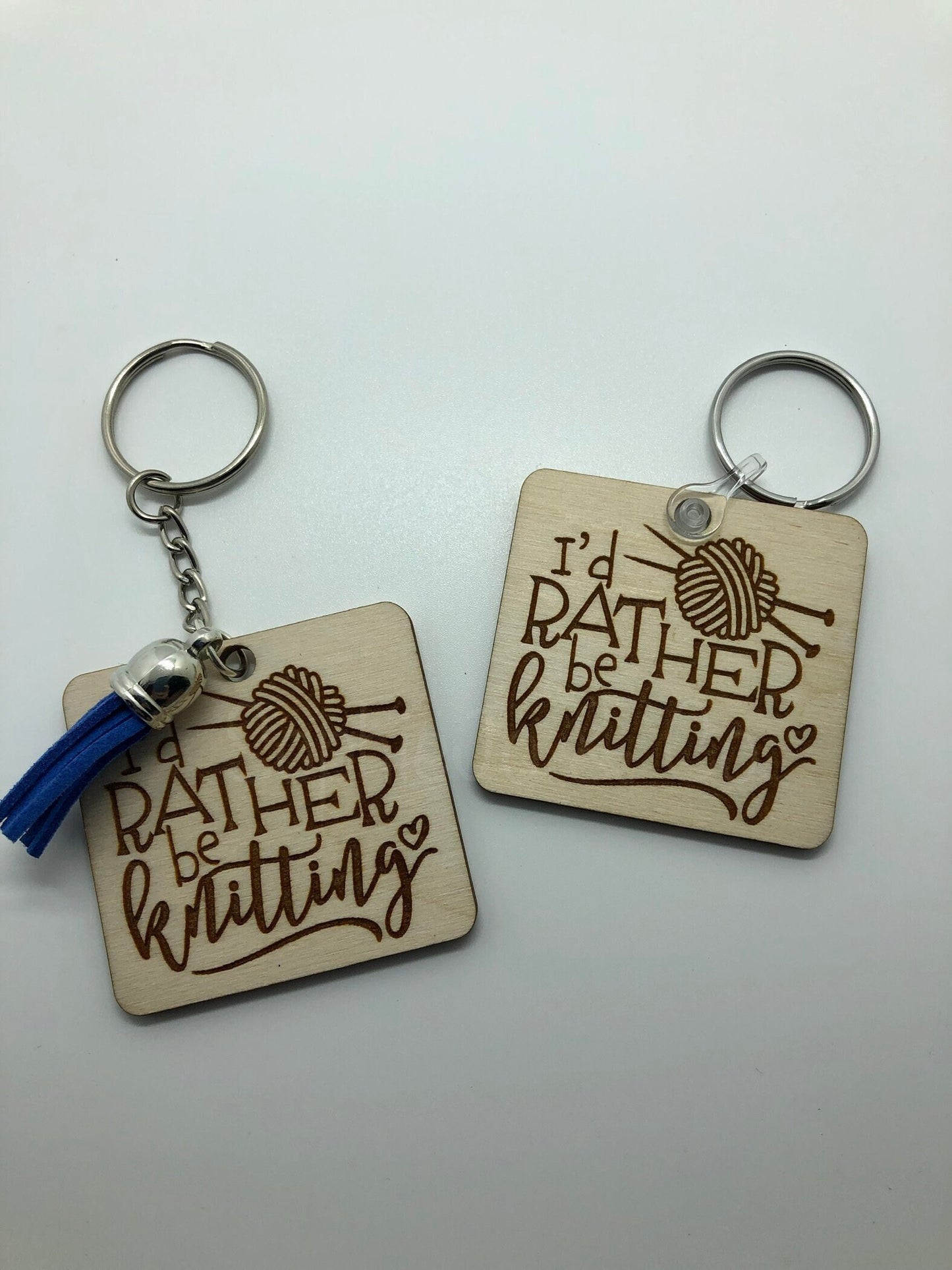 I'd Rather Be Knitting Keychain