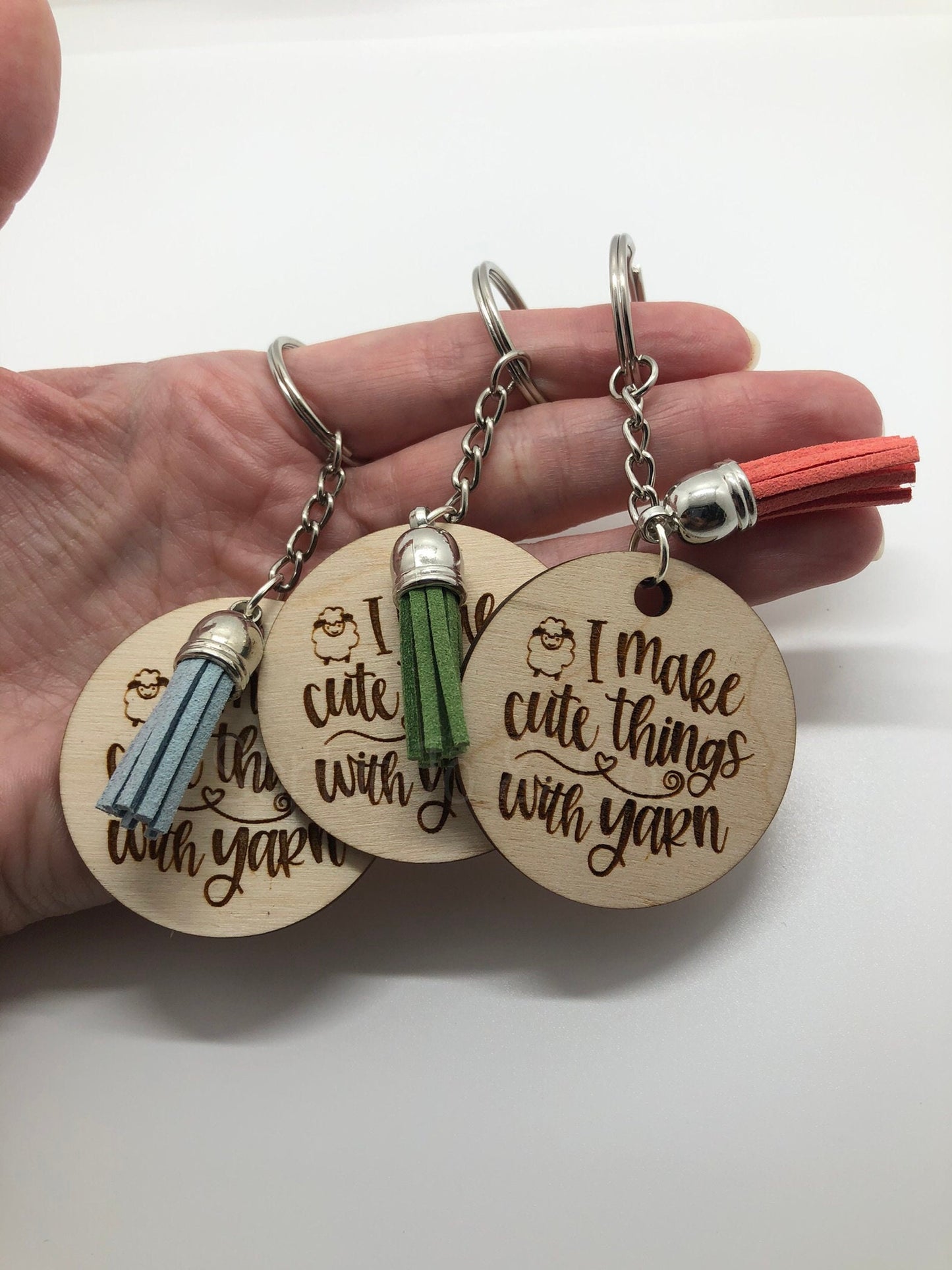 I Make Cute Things With Yarn Keychain