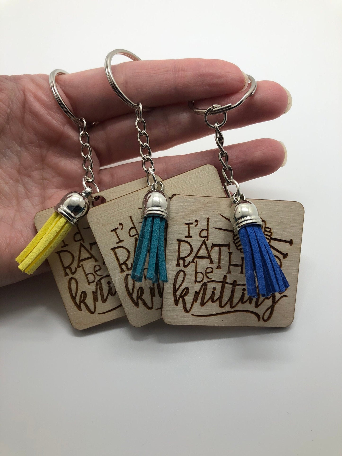 I'd Rather Be Knitting Keychain
