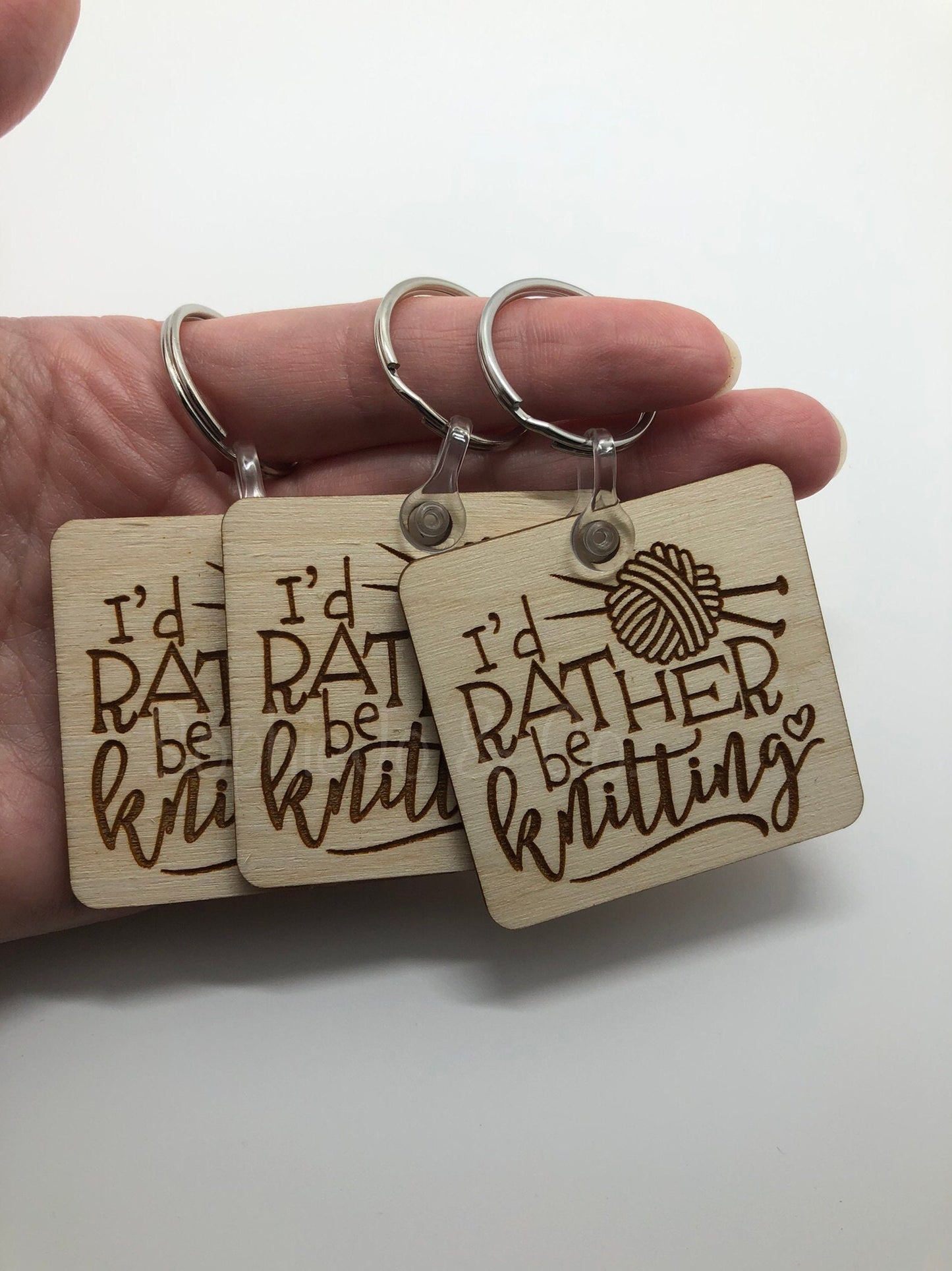 I'd Rather Be Knitting Keychain