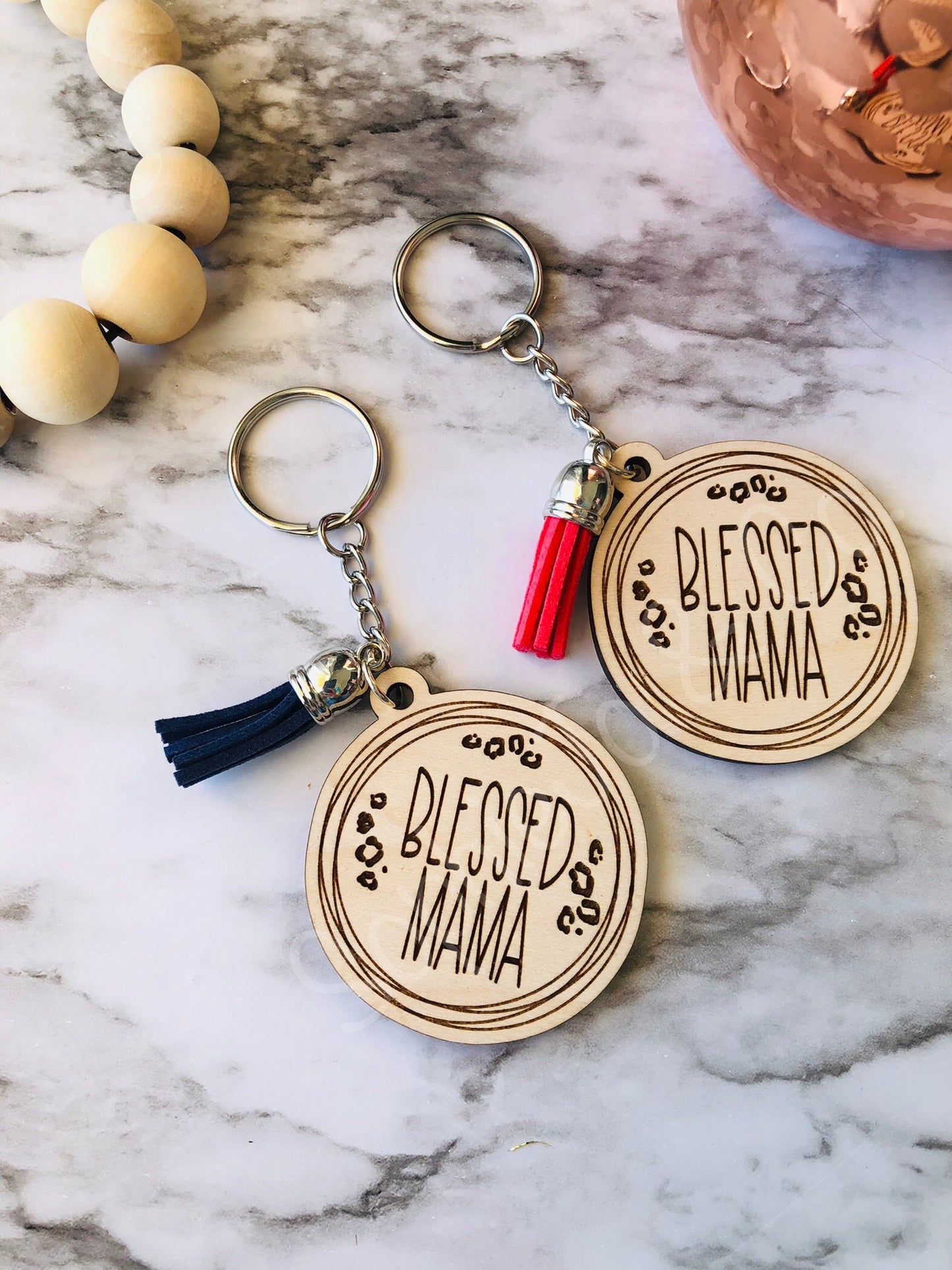 Blessed Mama Keychain