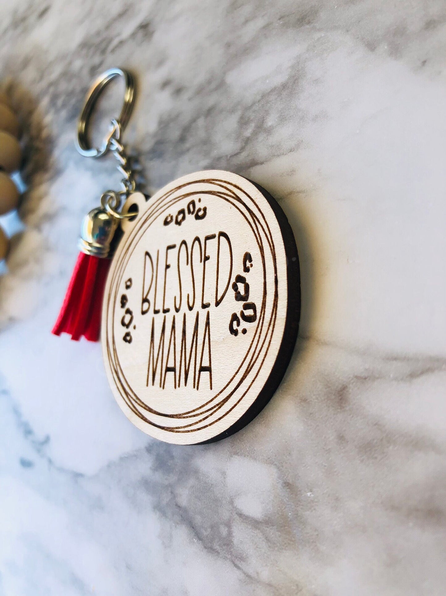 Blessed Mama Keychain