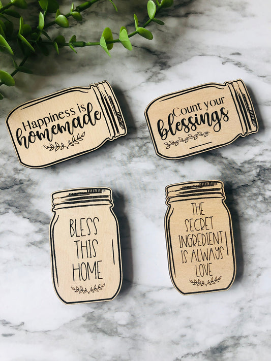 Farmhouse Mason Jar Fridge Magnets