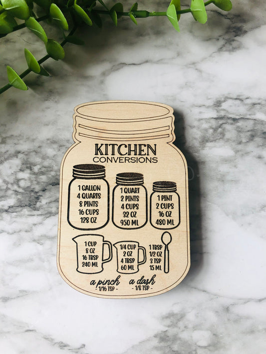 Kitchen Conversion Mason Jar Magnet