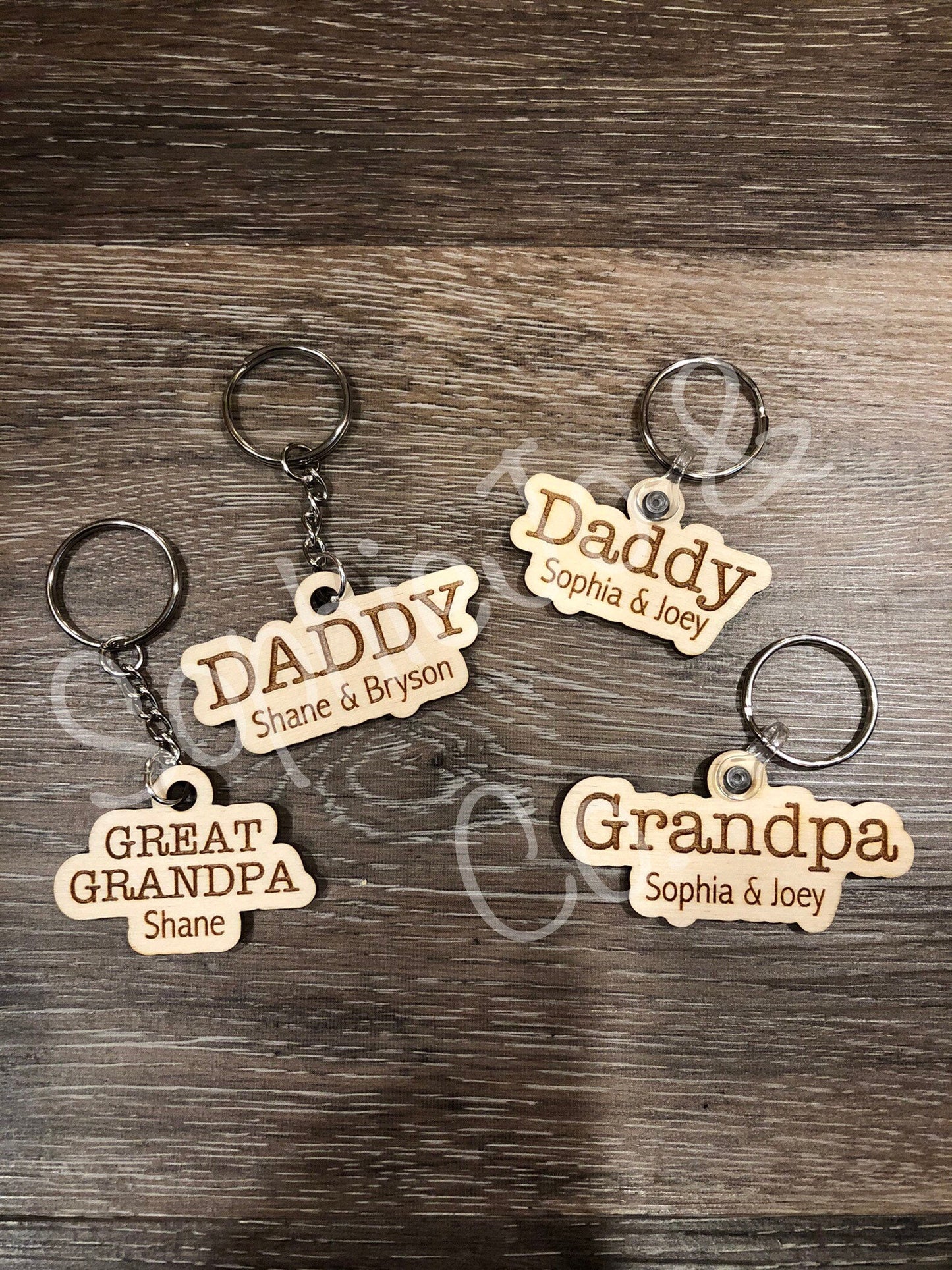 Personalized Engraved Fathers Day Keychain