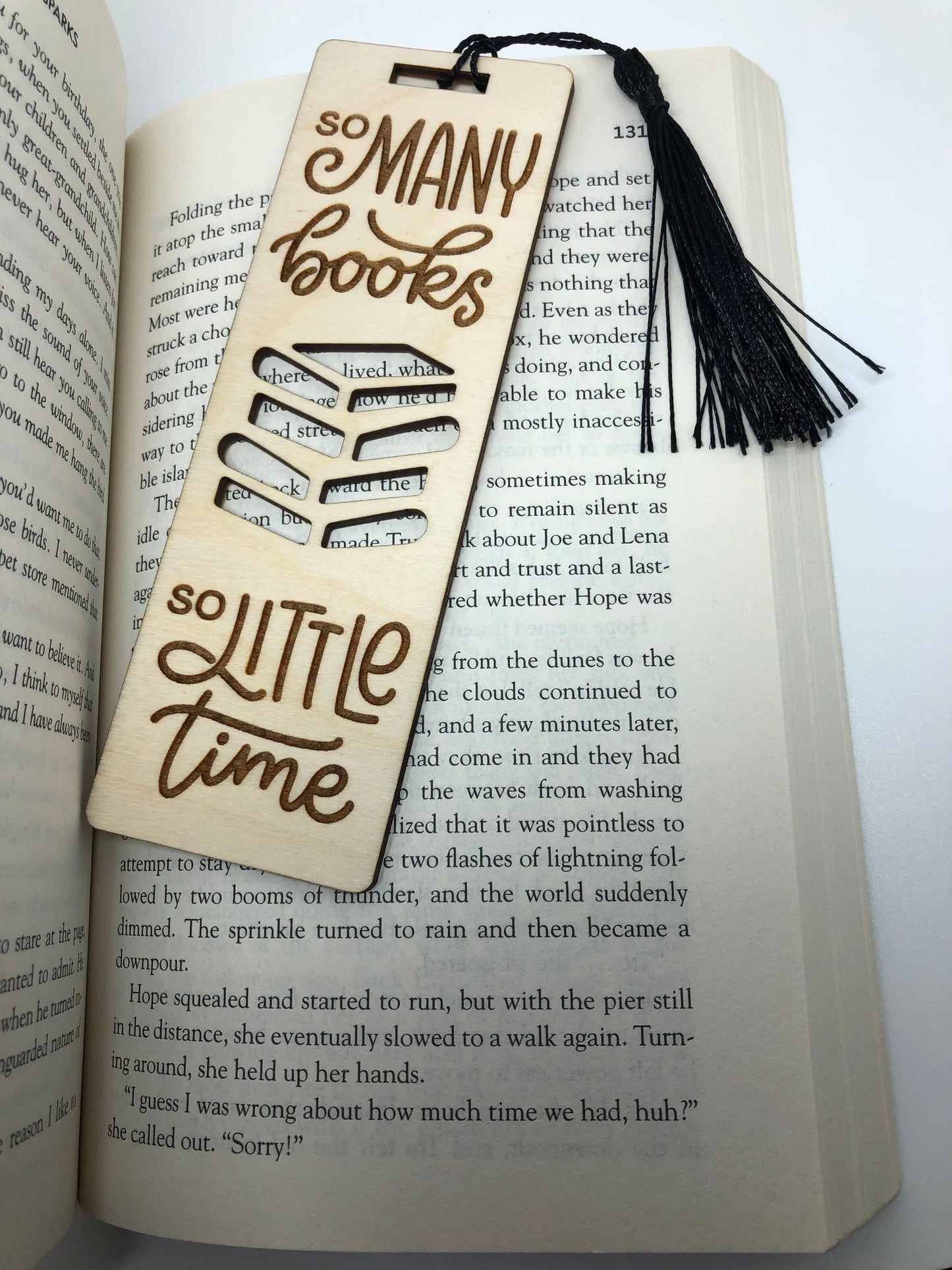 So many books so little time Engraved Wooden Bookmark