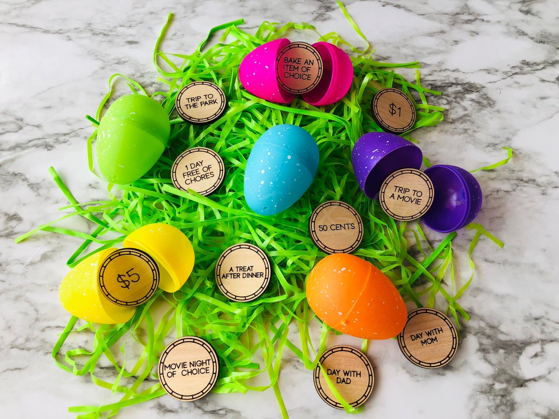 25 Redeemable Easter Egg Wooden Tokens